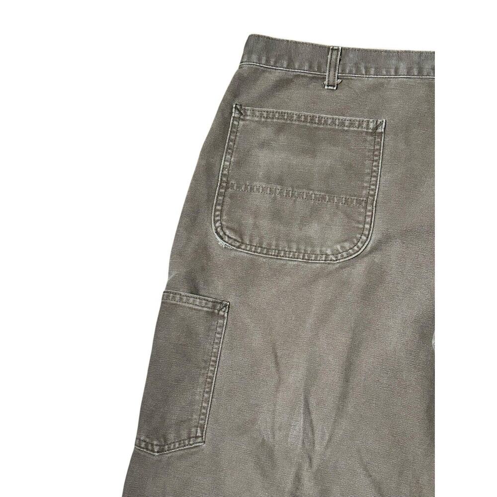 Vintage Faded Carhartt B11 CHT Canvas Pant 37x28 Brown Dungaree Wide Workwear - Picture 10 of 12